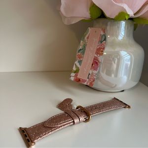 (SOLD) Genuine Leather Gold Rose Apple Watch Band
